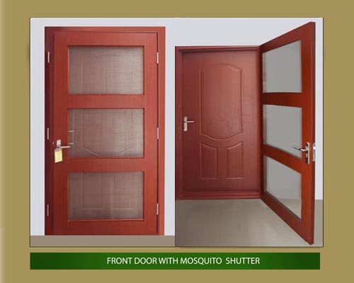 Front door withn mosquito shutter