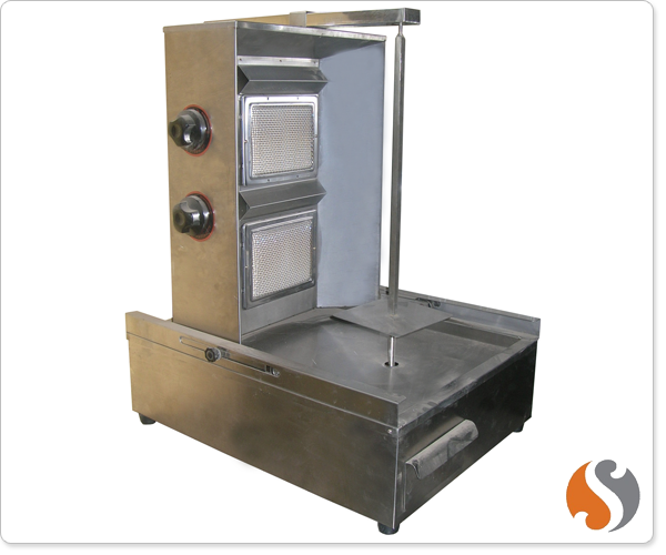 Table Top 2 Burner Shawarma with Electric Motor