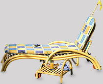 Safari Loungers With Pull Away Table & Cushion Loungers