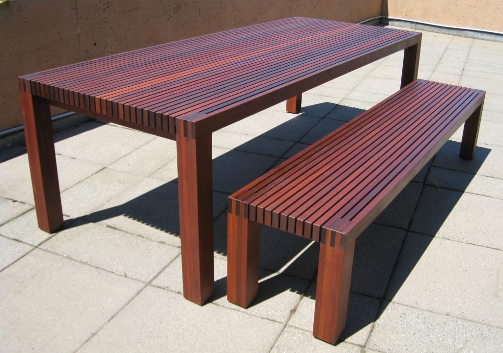 wooden seating table