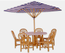Umbrella Structure - 6 Sticks With Ferrari Fabric Umbrella Structure