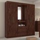 Natalia Engineerwood 4 Door Wardrobe With 3 Drawer-Light Walnut