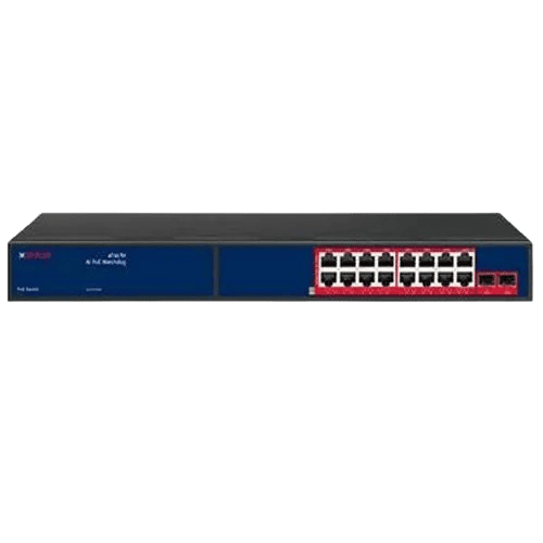 CP Plus 16 Port Giga PoE Switch with 2 SFP Prot CP ANW GPU16F2 N30