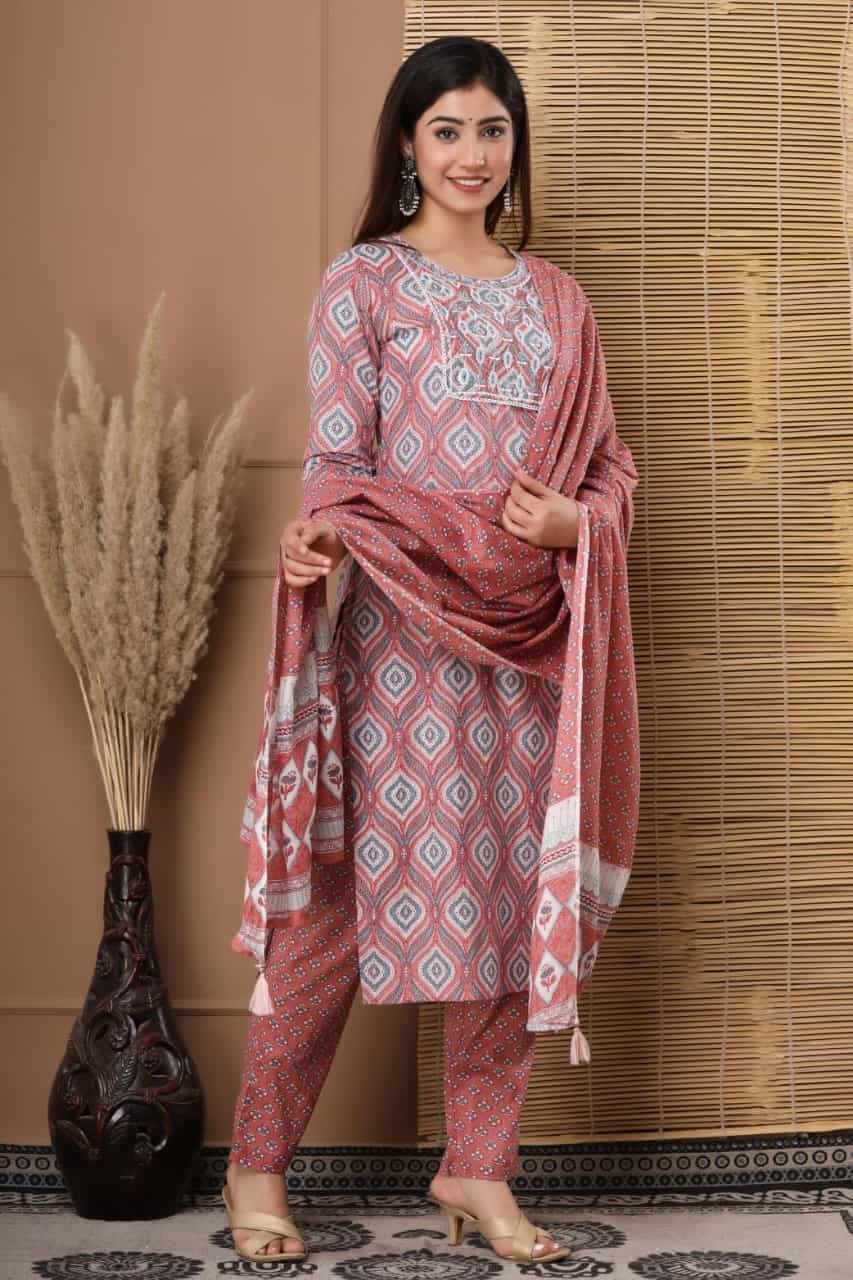 PURE COTTON PINK KURTA SET