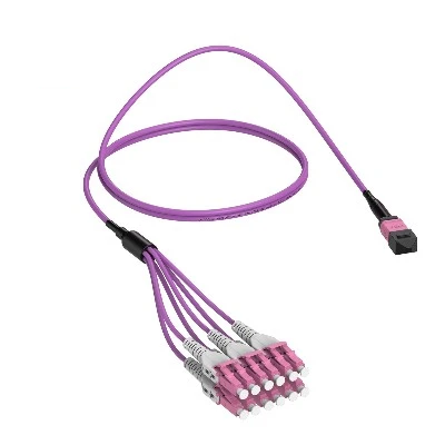 12 Fiber MPO To LC Breakout Cable OM4