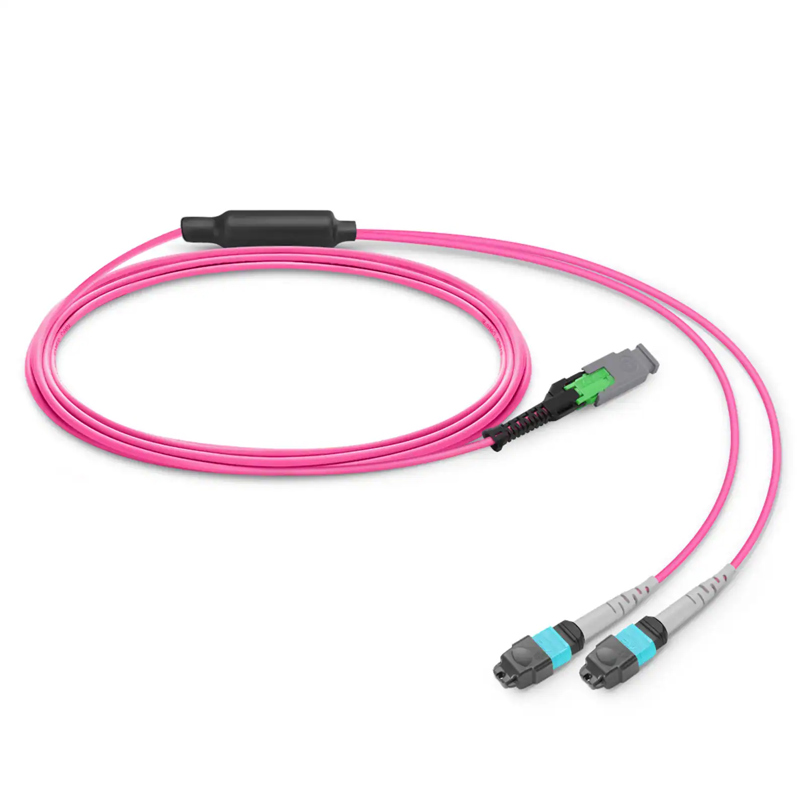 MMC-16 to 2 x MTP-8 OS2/OM4 Fiber Optic Breakout Patch Cable