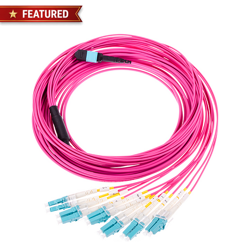 MPO to LC UPC OM4 12-Core Duplex Breakout Fiber Cable
