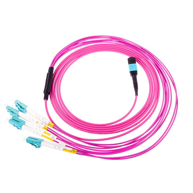 MPO to LC UPC OM4 8-Core Breakout Fiber Patch Cable