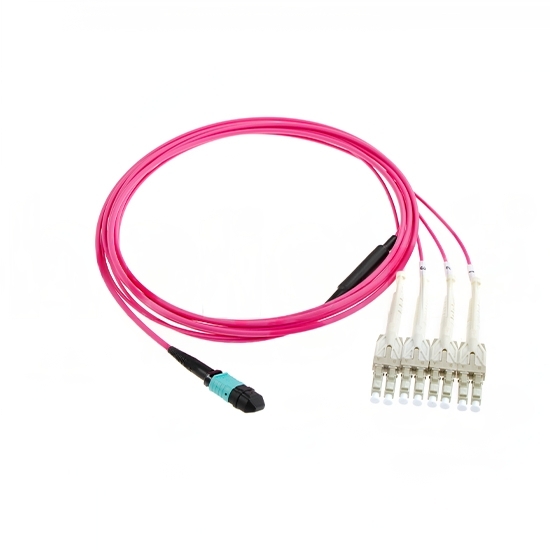MPO to Uniboot LC OM4 8-Core Breakout Fiber Patch Cable