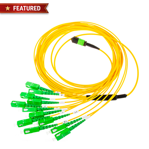 MPO/MTP to SC APC SM 12-Core Breakout Fiber Patch Cable