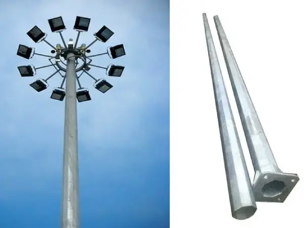 12 Arm High Mast Galvanized Pole