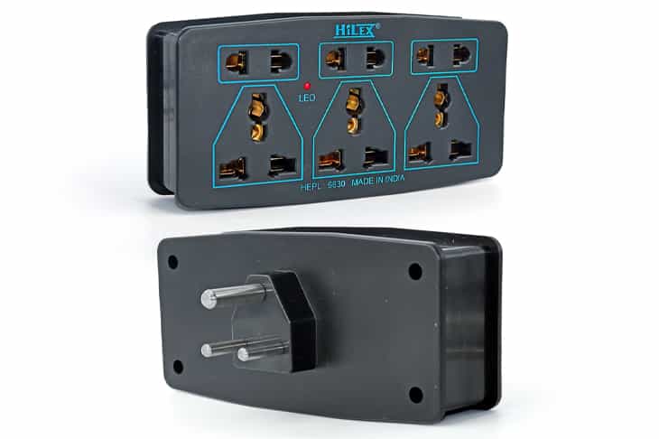 6 Amp multi Plug with black color, HEPL-6630