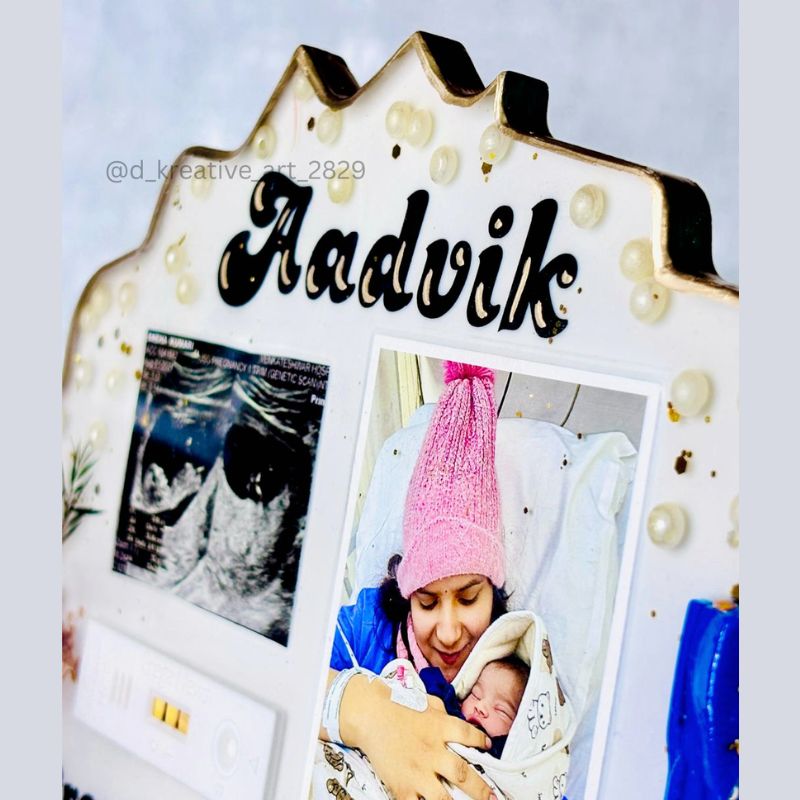 Customized Baby Birth Detail Resin Frame