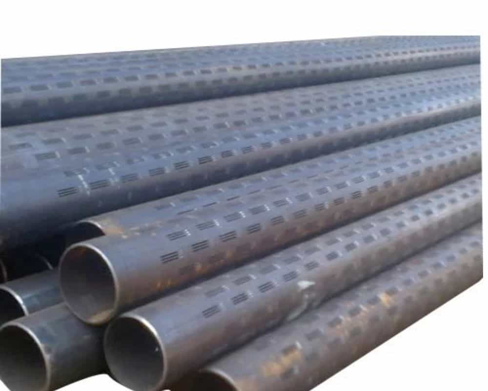 MS Black ERW Slotted Casing Pipe