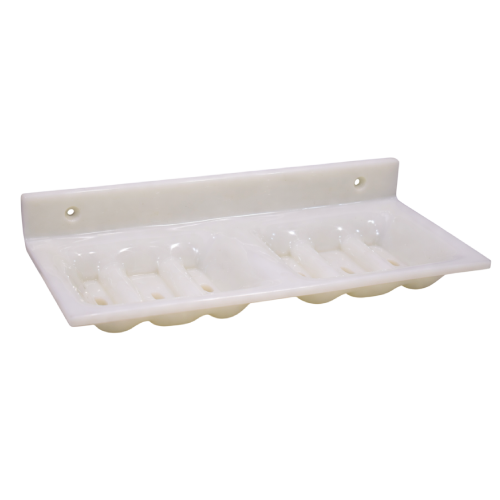 Double Soap Dish White Finish