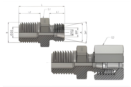 GE-NPT-Male stud connector Male NPT thread