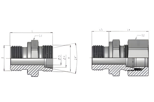 GE-R-Male BSPP thread 24° cone end