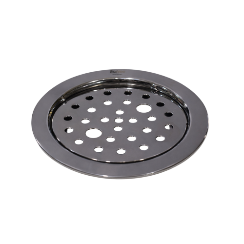 Round Lock Bidding Floor Jali Plain Glossy SS304