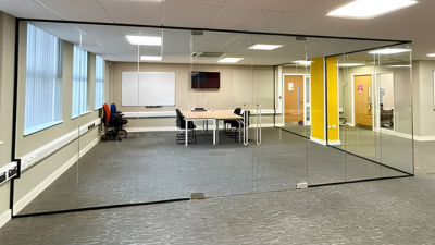 Slim Profile Glass Partition