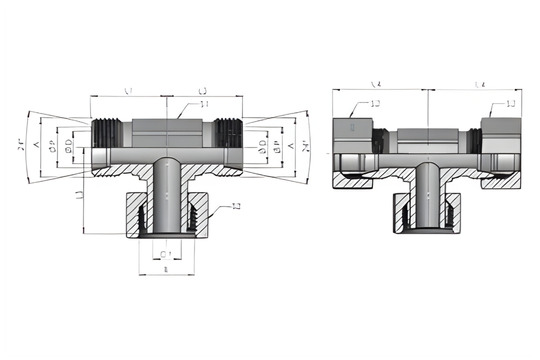 T-Equal Tee 24° Cone end