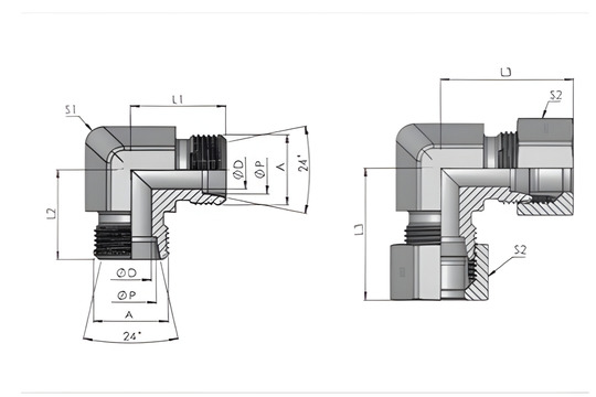 W-Equal Elbow 24° Cone end