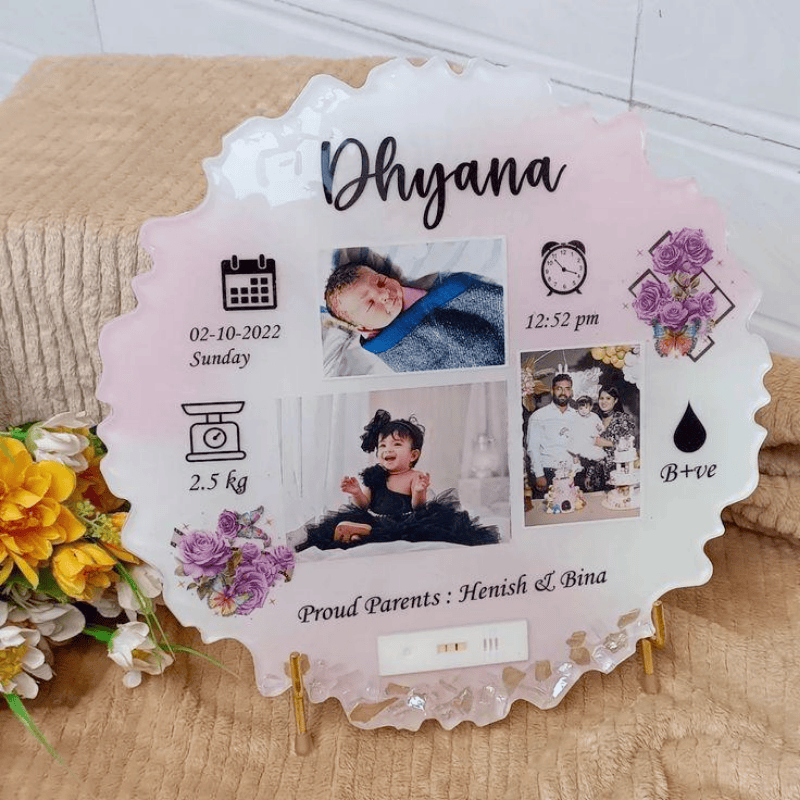 Baby Birth Detail Resin Frame