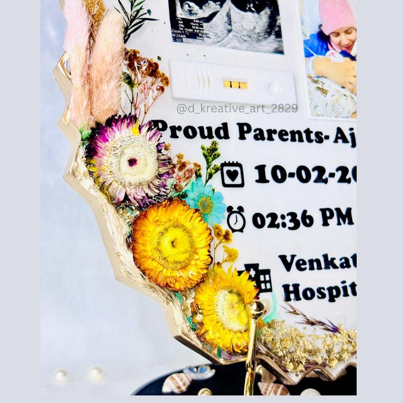 Customized Baby Birth Detail Resin Frame