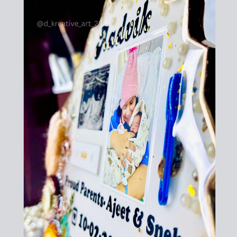 Customized Baby Birth Detail Resin Frame