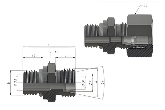 GE-UNF/UN Male Stud Connector Male UNF/UN Thread