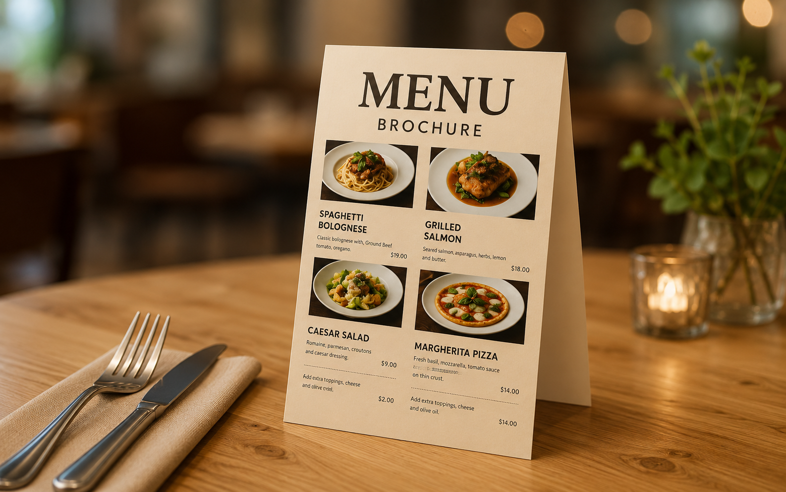 Menu Cards Brochures