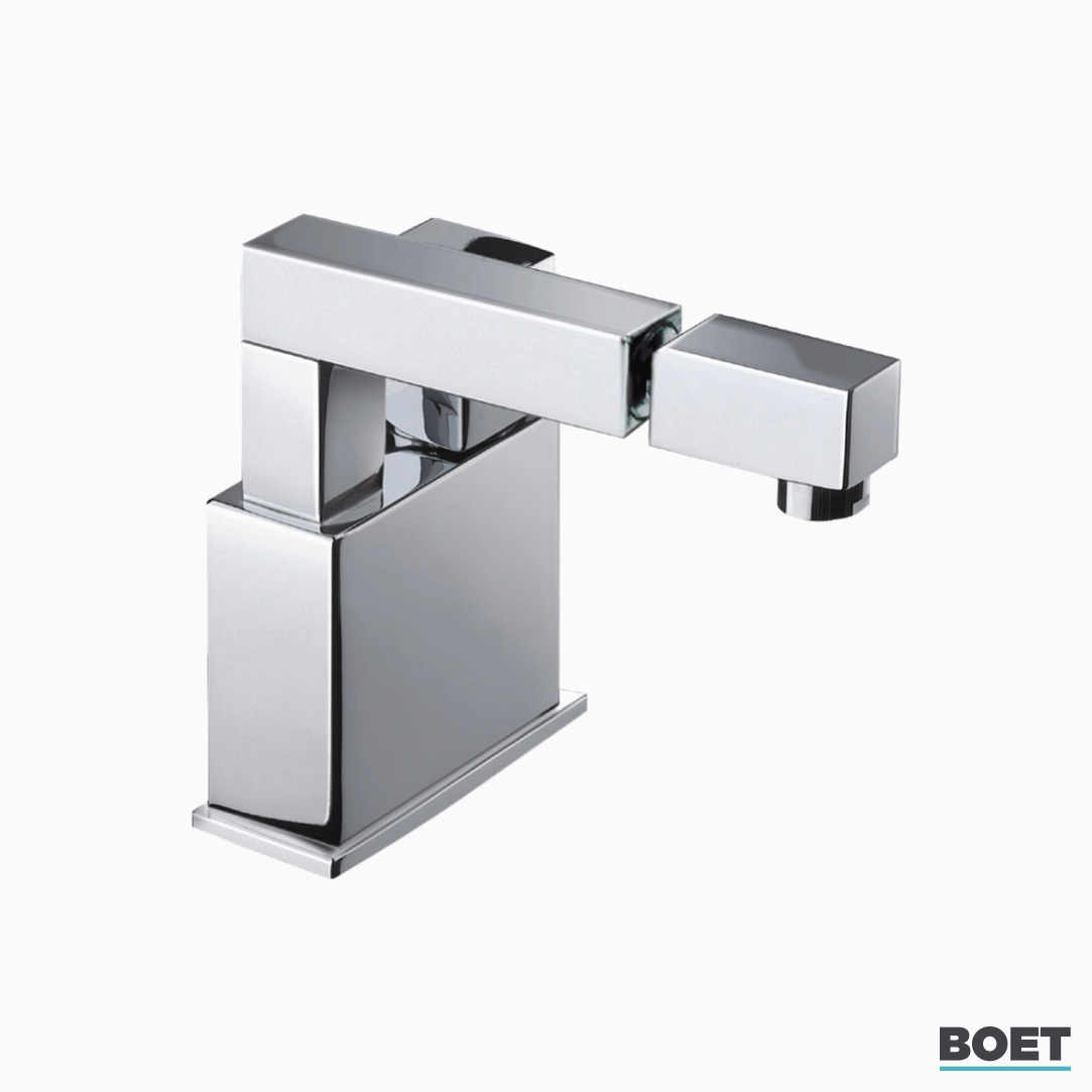 Bidet mixer tap with rotating spout