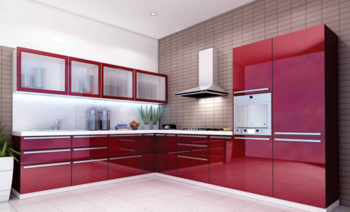 Acrylic Modular Kitchen 