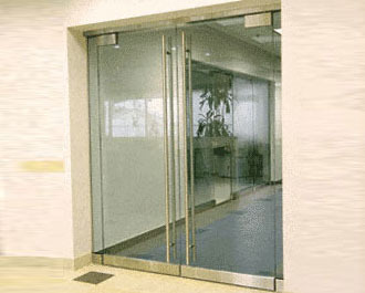 Frameless glass doors