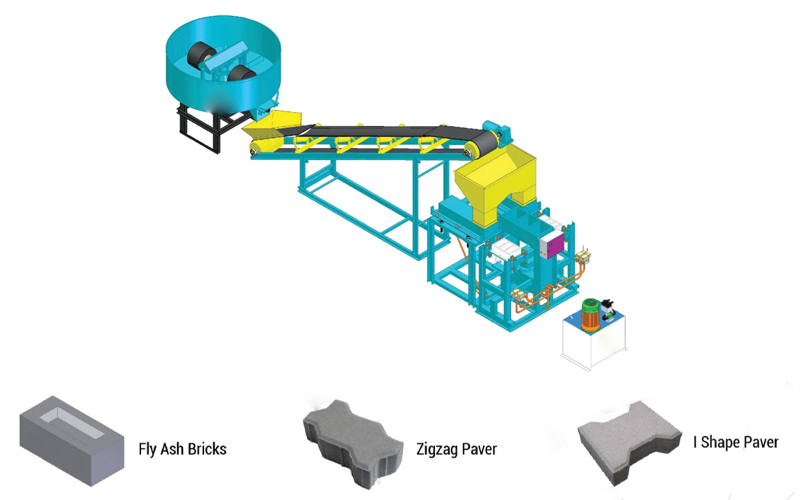 Fully Automatic Fly-Ash Paver Block Making Machine