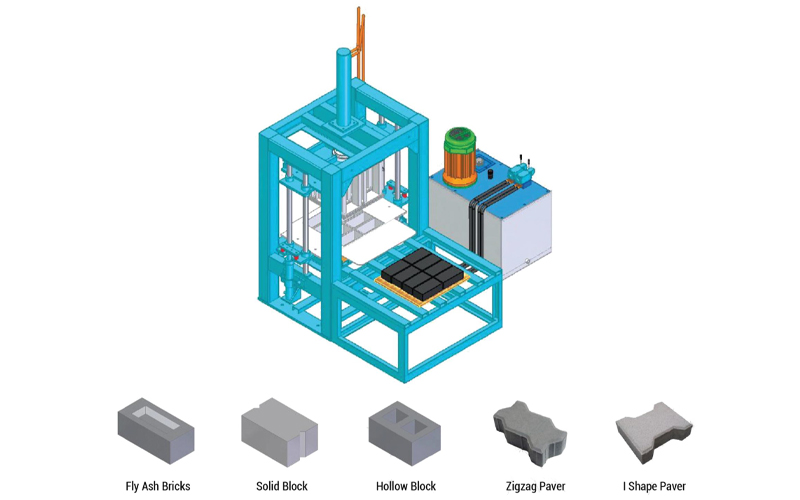 Manual Operated High Vibration Low Pressure Machine For Fly-Ash Bricks and Block