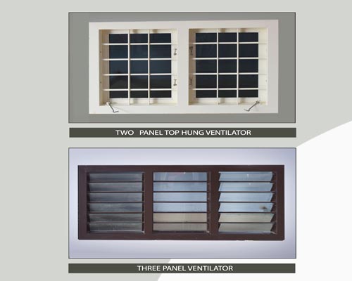 Three panel ventilator