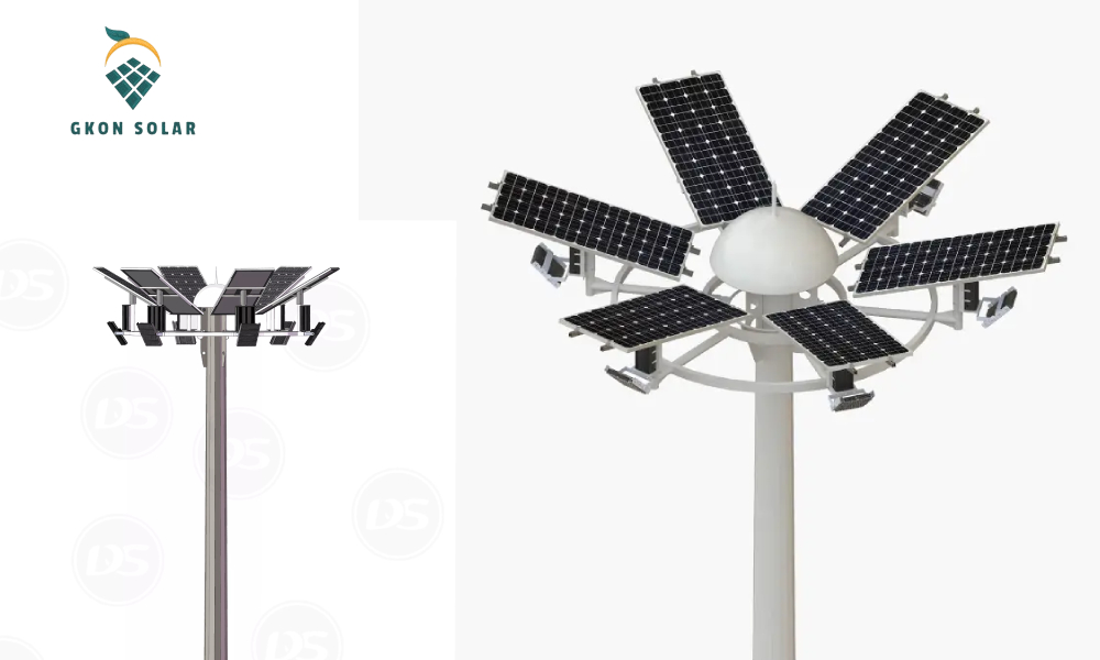 Solar Highmast Lighting System installation in Uttar pardesh | Gkon Solar
