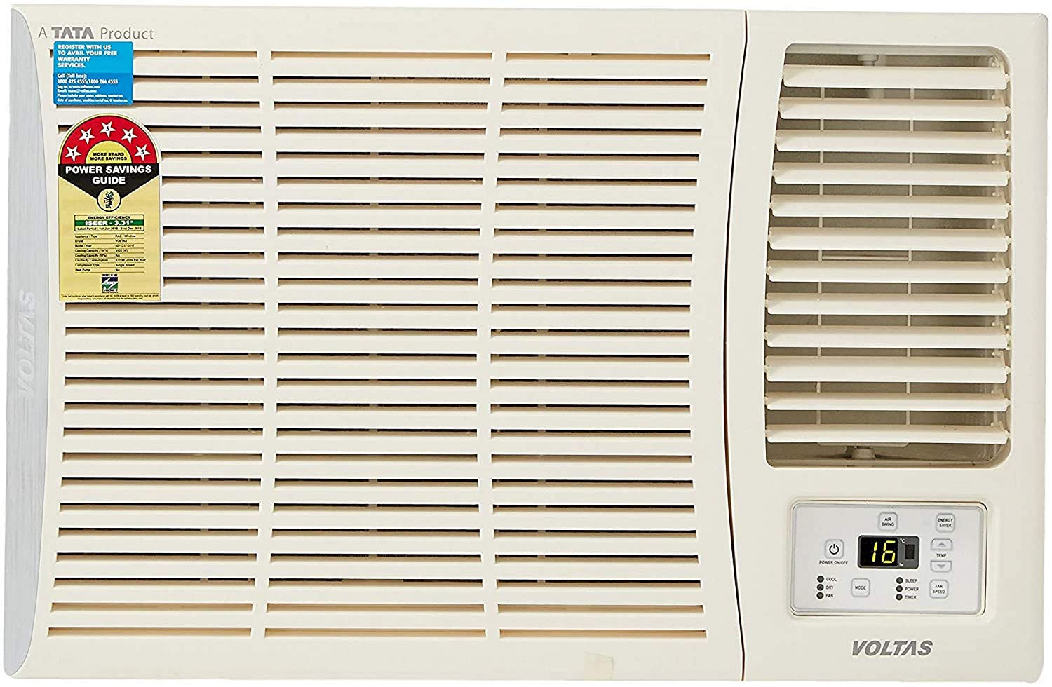 Voltas 1.5 Ton 3 Star Window AC (Copper 183 DZA R32 White)