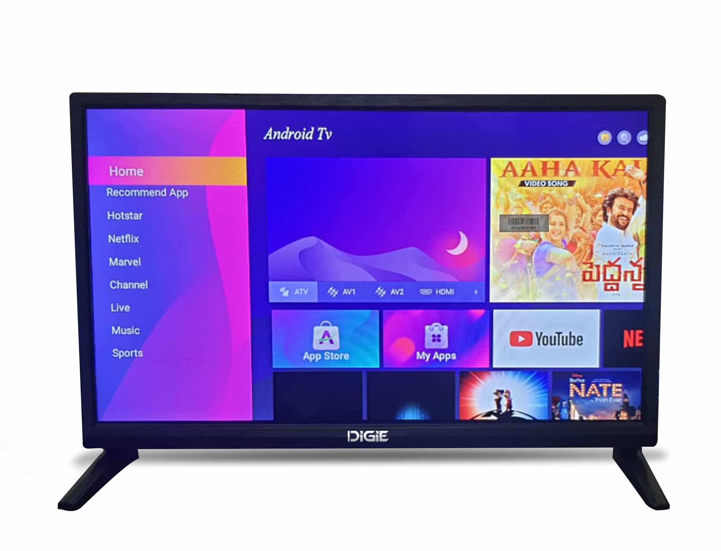 DIGIE (32 Inches) HD Ready Smart LED TV (512-RAM,4GB) DG-3202 (Black)