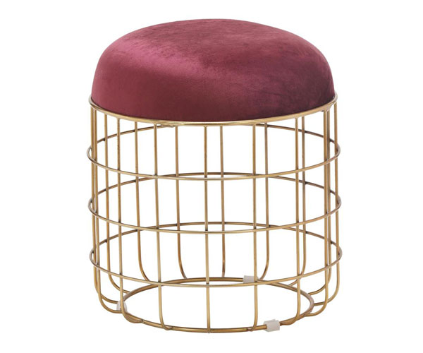 Metal Stool Maroon Color