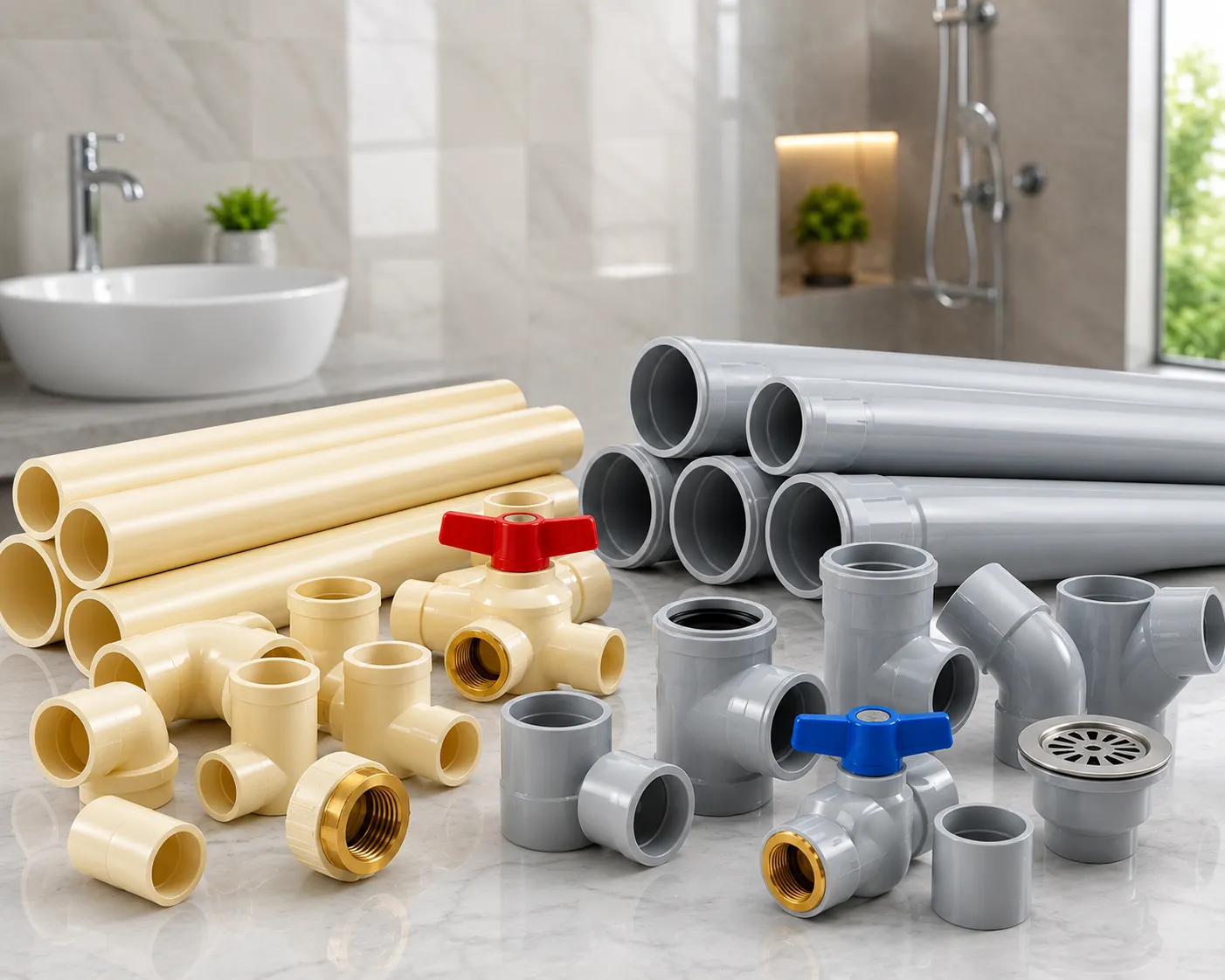 PVC & CPVC Bathroom Pipes
