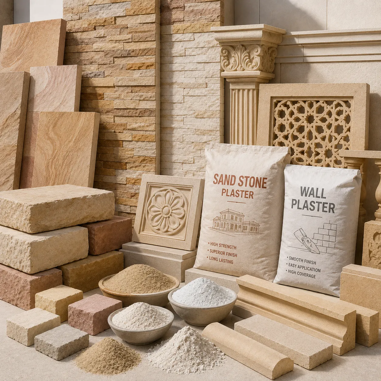 Sand, Stone & Plaster Materials