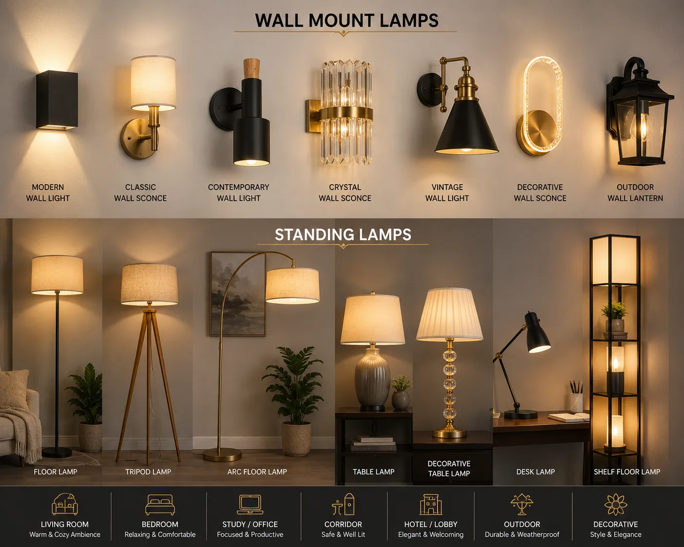 Wall Mount & Standing Lamps