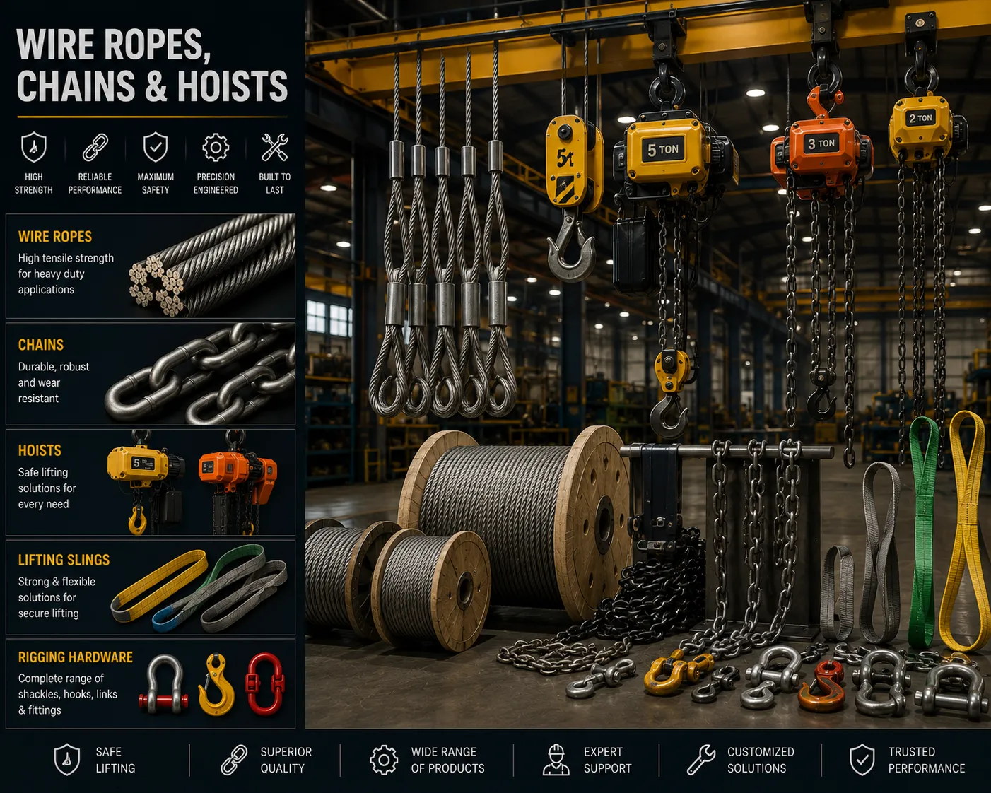 Wire Ropes, Chains & Hoists