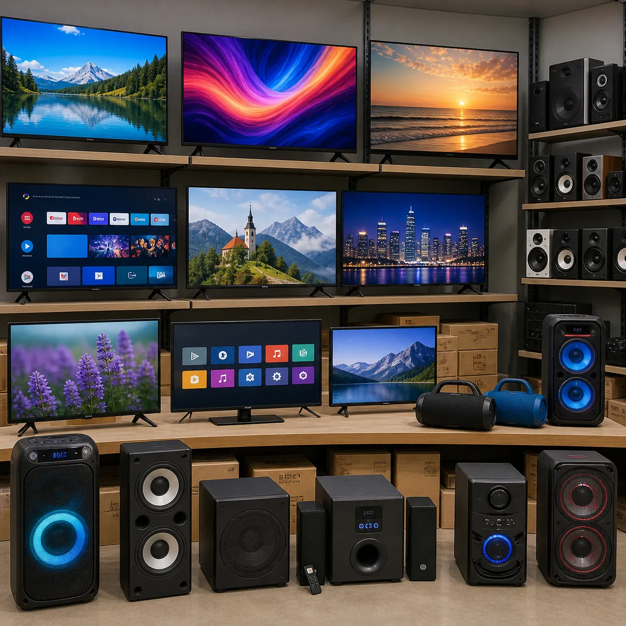 LED, LCD, Smart TVs & Speakers